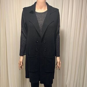 Elegant Black Sleeveless Cardigan